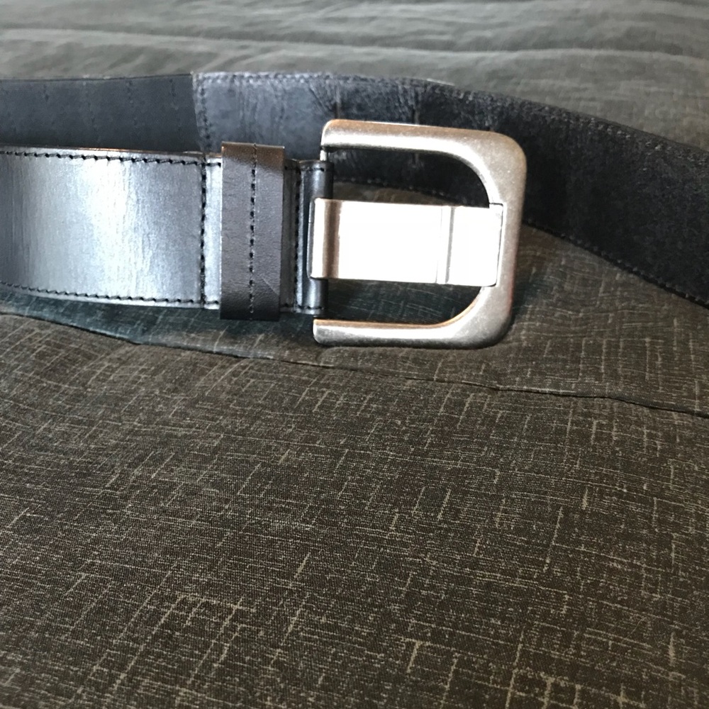 FINAL 💰 Wide Black Genuine Leather Belt Size M/L